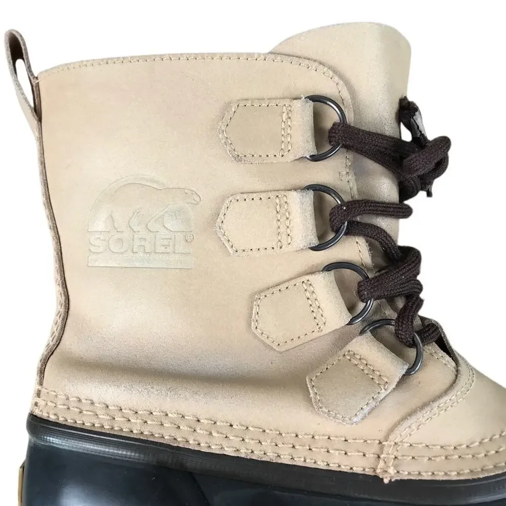 SOREL Kananaskis Winter Boots Women Sz 8 Beige/Black Wool Insole Snow Outdoor - Picture 8 of 14